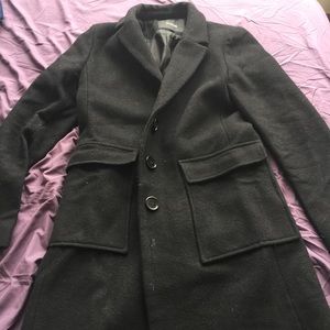 Maje black wool blend pea coat